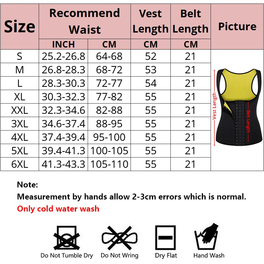 Body Slimming Shapewear Vest Waist Trainer Sweat Sport