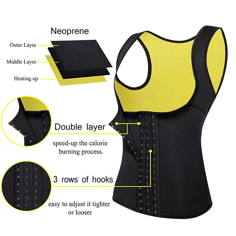 Body Slimming Shapewear Vest Waist Trainer Sweat Sport