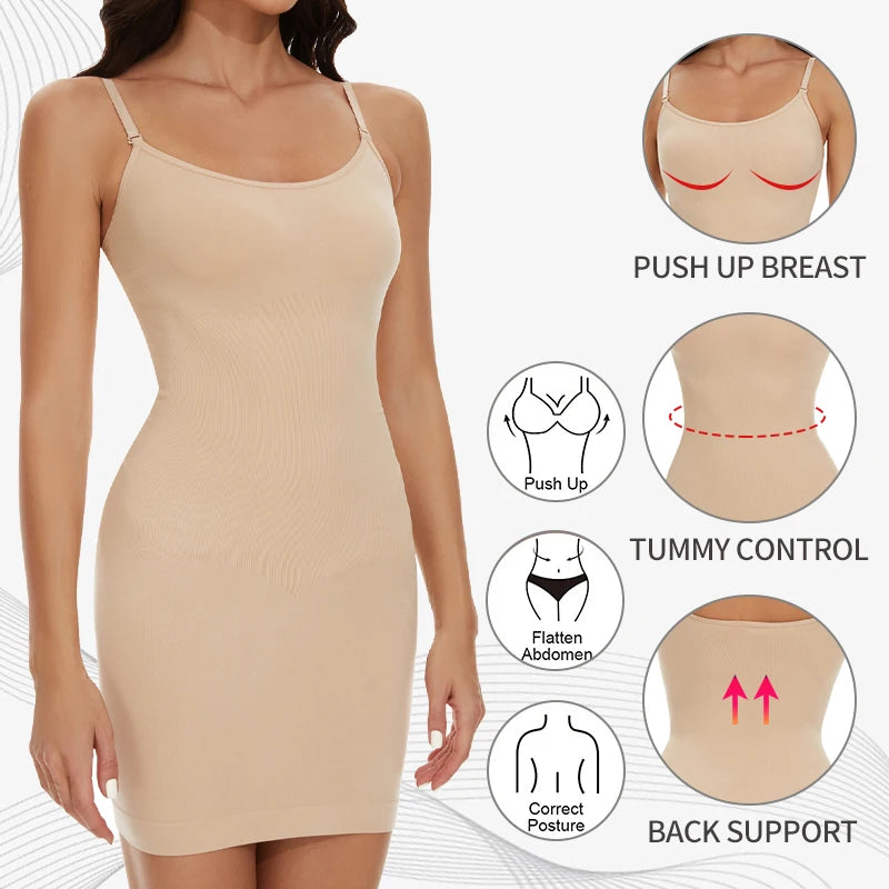 Seamless Shapewear Control Slips for Under Dresses Women