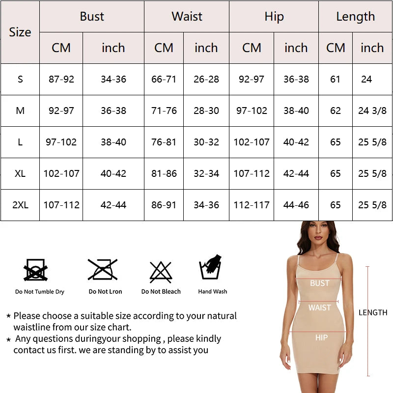 Seamless Shapewear Control Slips for Under Dresses Women