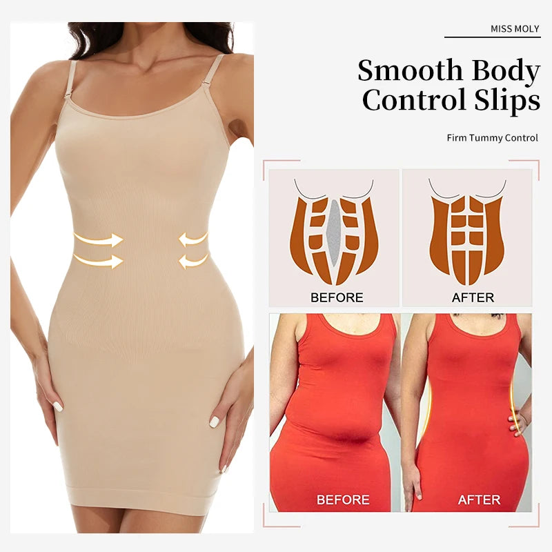 Seamless Shapewear Control Slips for Under Dresses Women